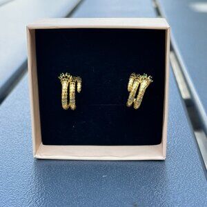 new Gold Plated Zircon Hoop Earrings - Luxury Women’s Elegant Jewelry Gift box